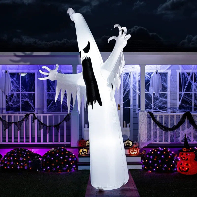 12 FT Halloween Inflatables Outdoor Decorations, Scary Ghost Halloween Decorations, Inflatable Ghost Halloween Blow Ups for Yard with Leds for Halloween Decor, Halloween Yard Decorations