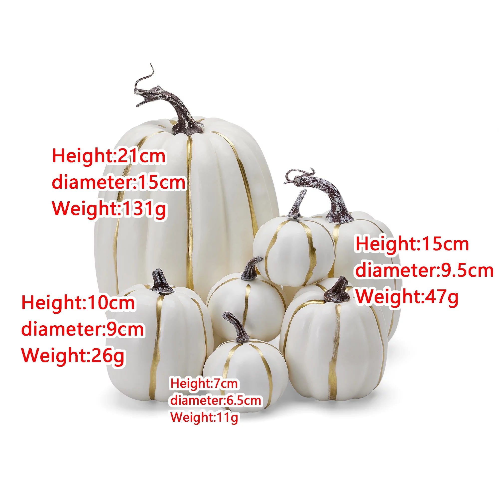 Artificial Foam Pumpkins, (7 Count)