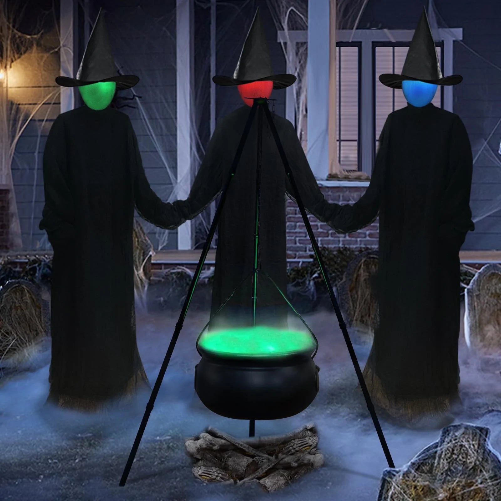 Halloween Decorations Indoor Outdoor on Clearance - Large Cauldron Halloween Decor on Tripod with Timer Lights - 30.7Inch Plastic Cauldron Witch, Halloween Decor, Fall Decorations for Home