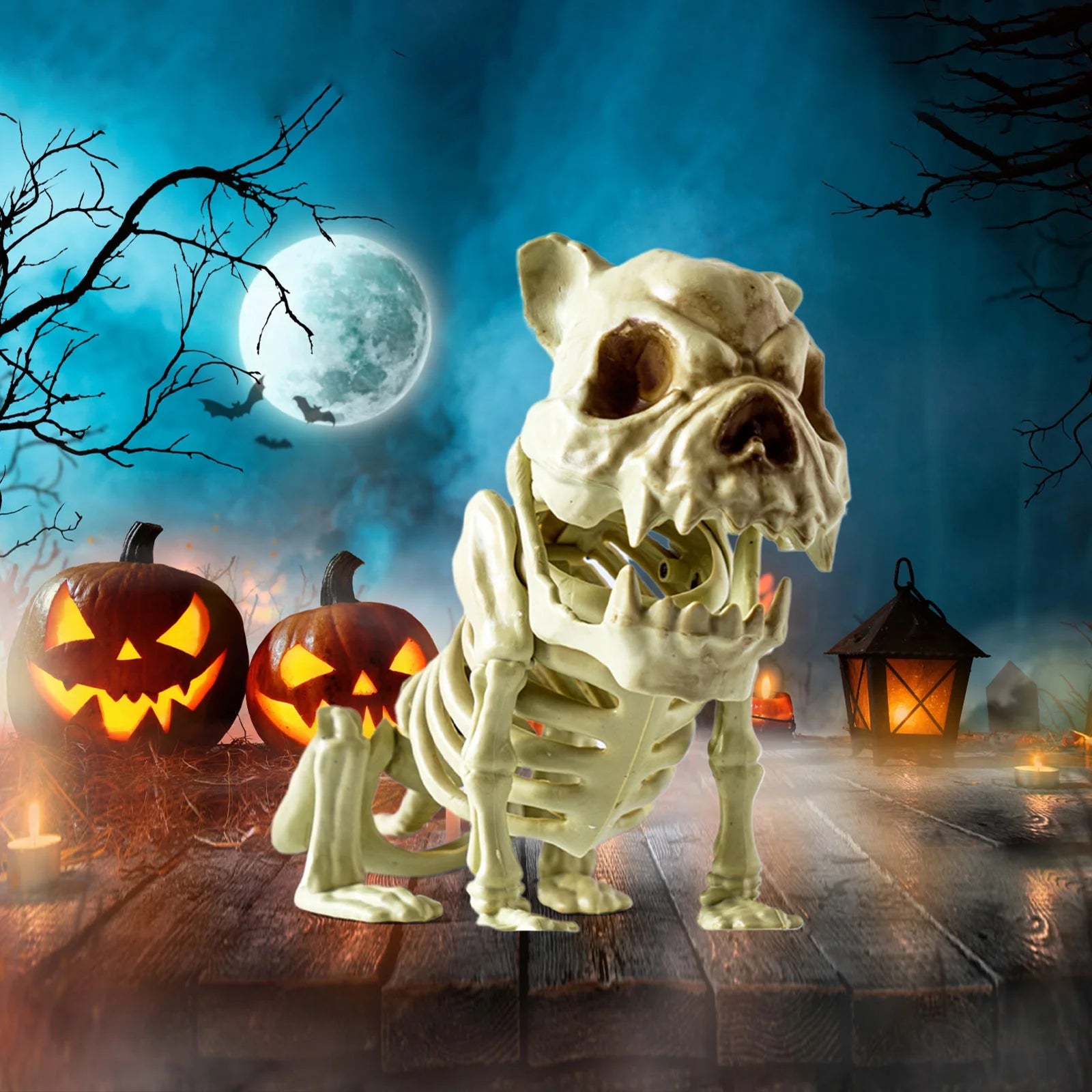 Halloween Clearance!  Halloween Skeleton, Halloween Dark Terror Skeleton Decoration Props Set up Ghost House, Dog Skeleton
