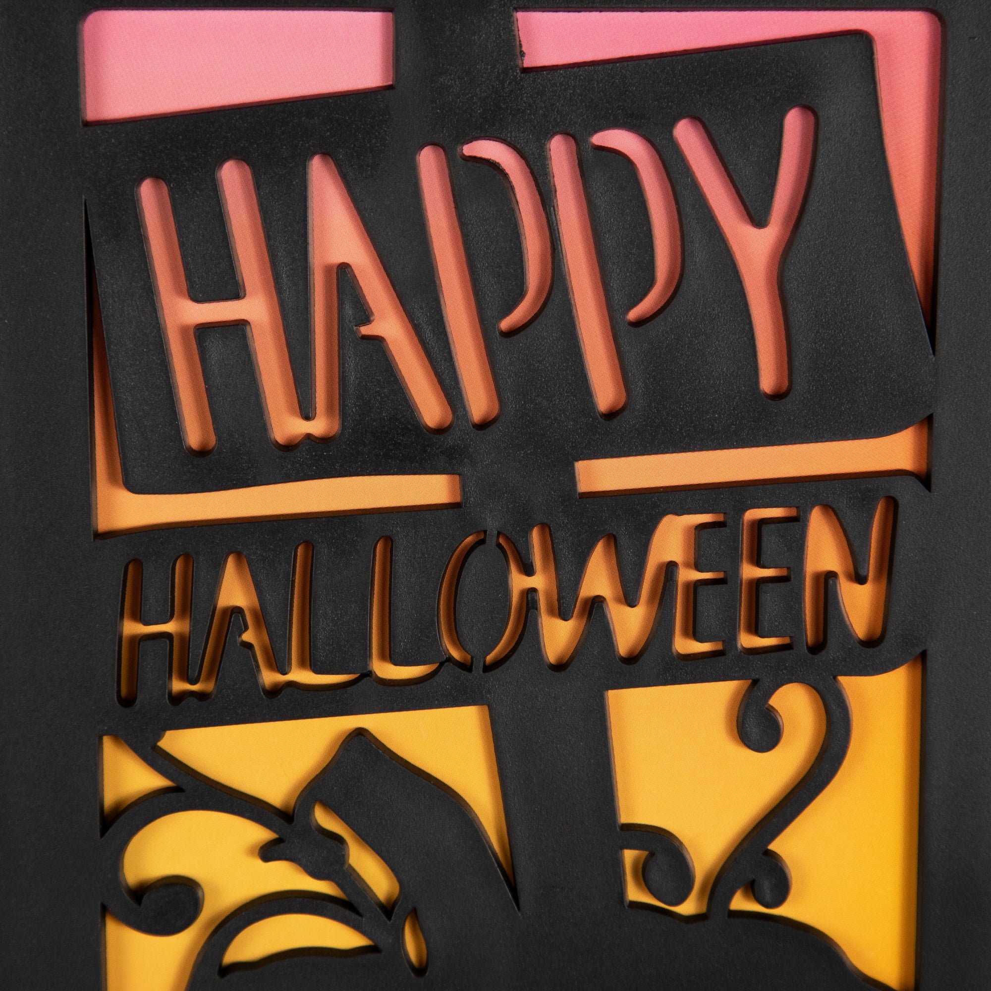 LED Lighted Jack-O-Lantern Happy Halloween Lantern - 11" - Black