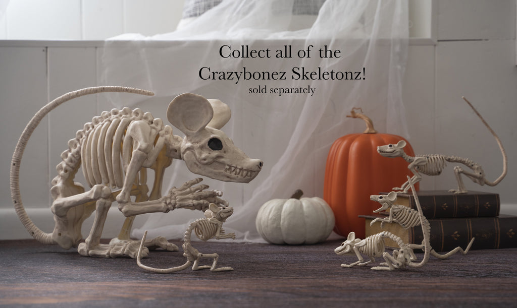 Rat Attack Giant Skeleton Rat Halloween Decoration, 20 Inches