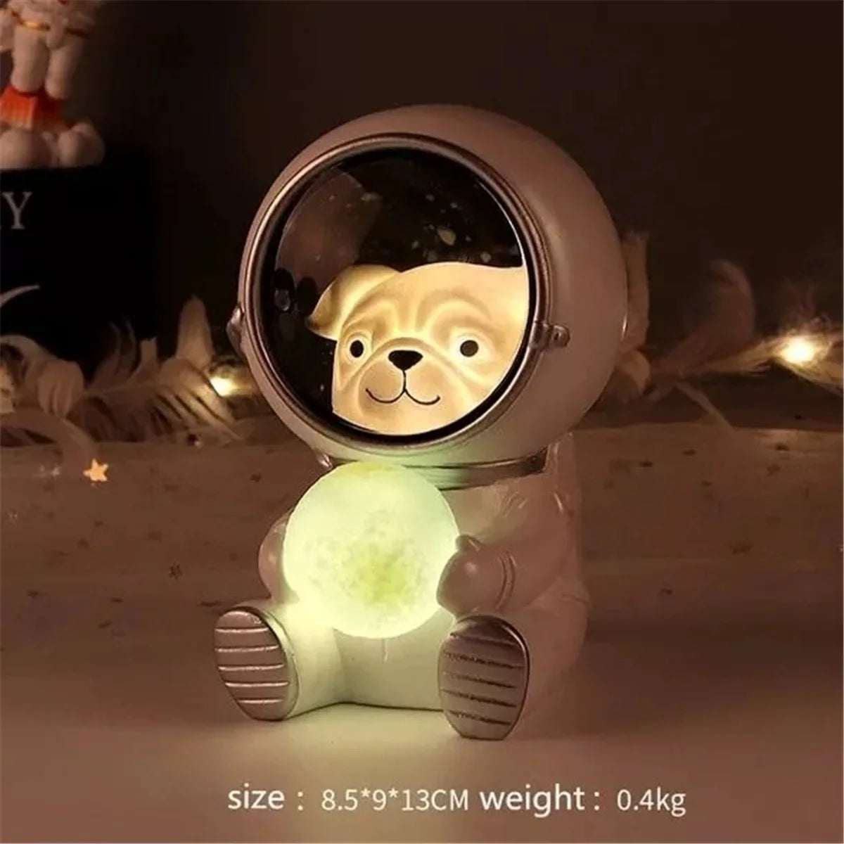 Night Light - Cute Astronaut Night Light Spaceman LED Moon Lamps Animal Bedside Table Lamp Galaxy Guardian Desktop Decoration Light Birthday Gift for Kids (Space Dog)