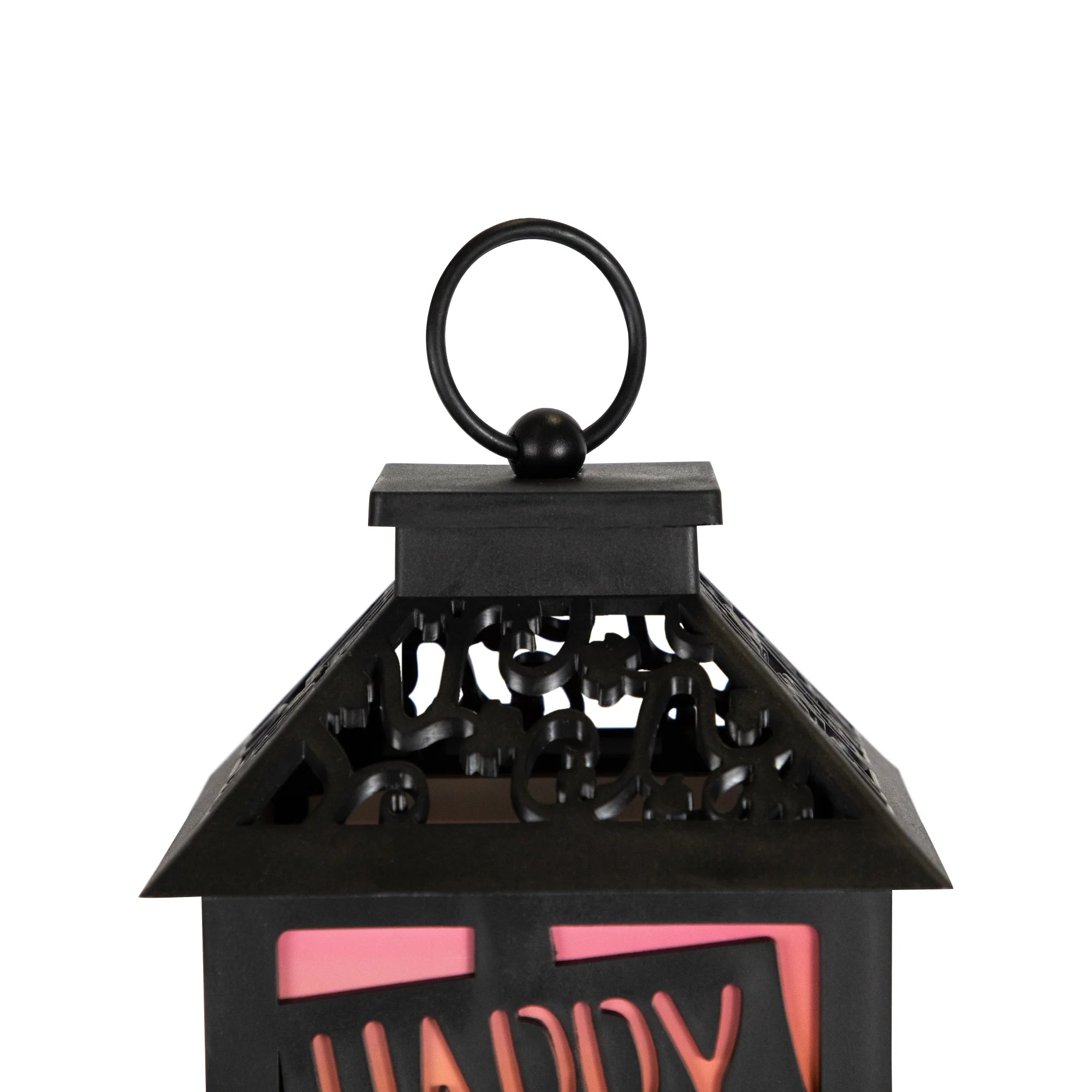 LED Lighted Jack-O-Lantern Happy Halloween Lantern - 11" - Black