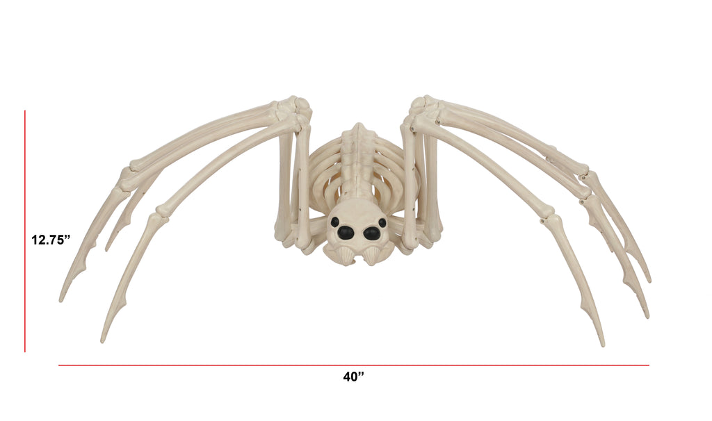Halloween Skeleton Spider Decorative Prop - White