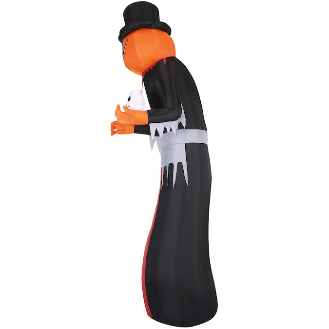 12-Ft Yard Stake Lighted Jack-O-Lantern Inflatable