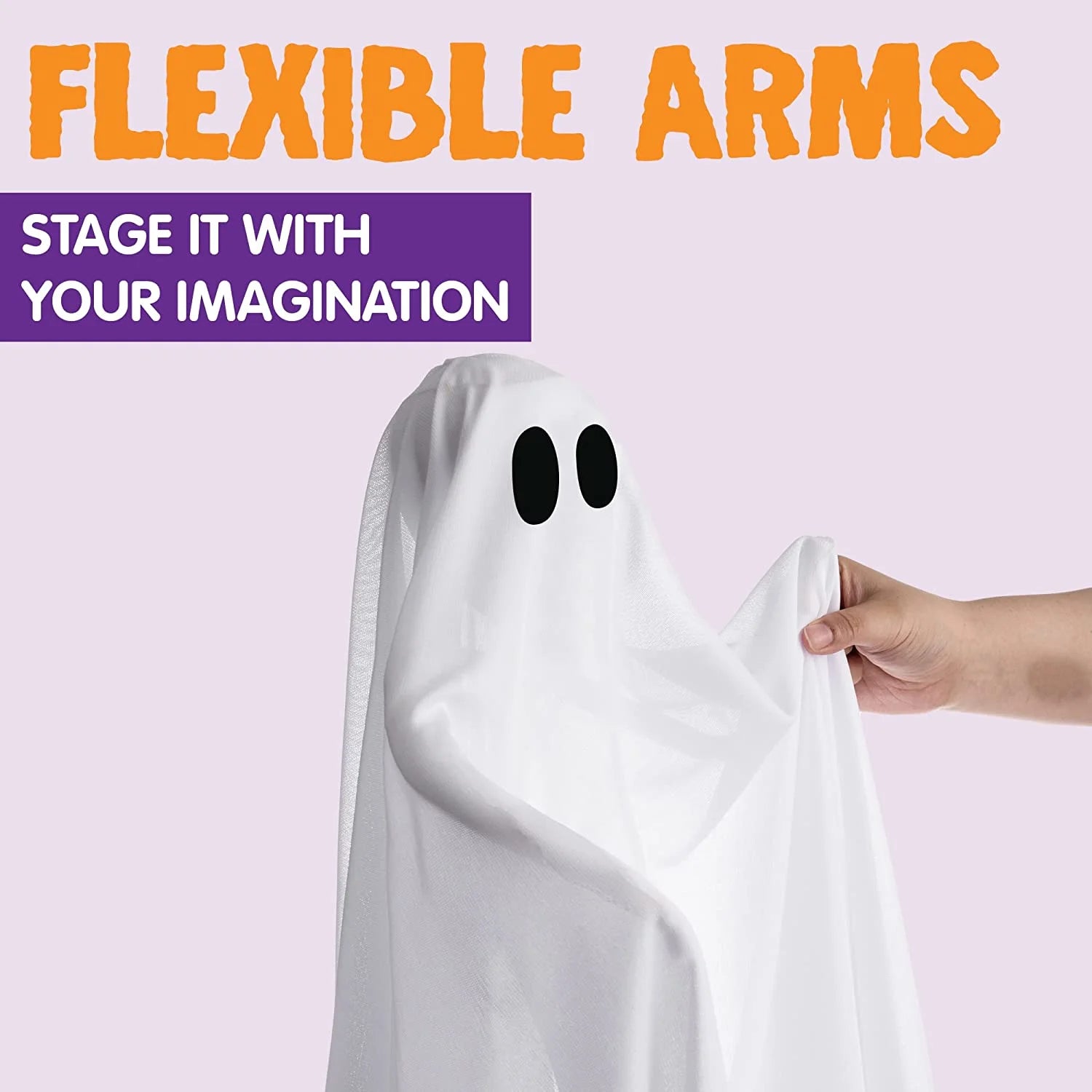 Halloween Ghost Decor with Blue LED Light, 47” Light up Hanging Ghost Halloween Yard Porch Decorations Outdoor
