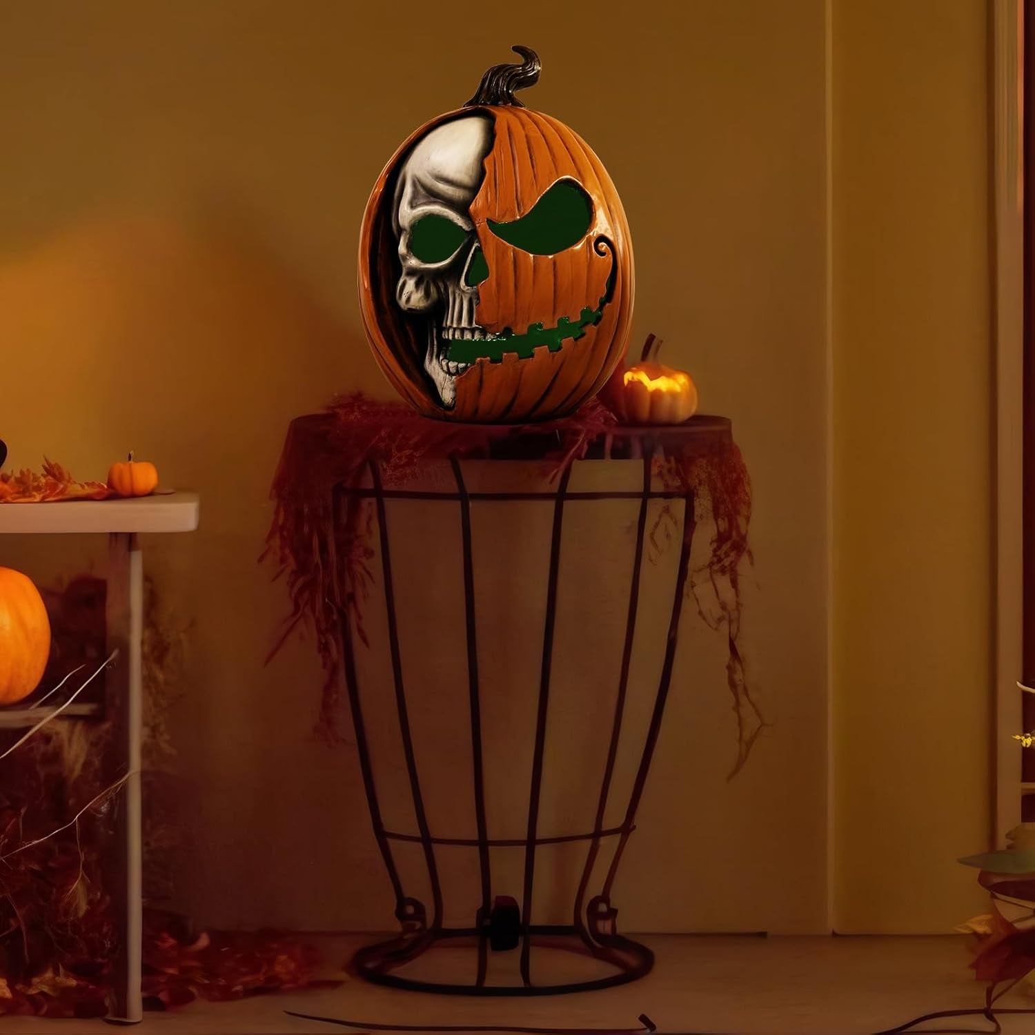 Light up Jack O Lantern Pumpkin, 11X8 Inch Halloween Decorations Outdoor,