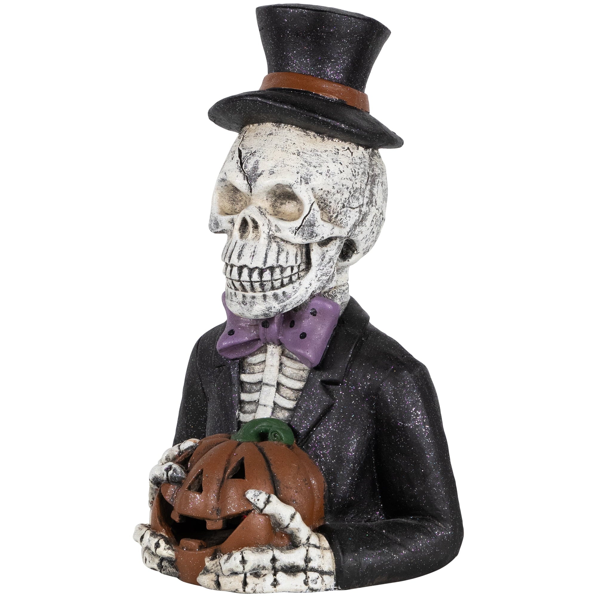 LED Lighted Skeleton with Jack-O-Lantern Halloween Decoration - 23.5"
