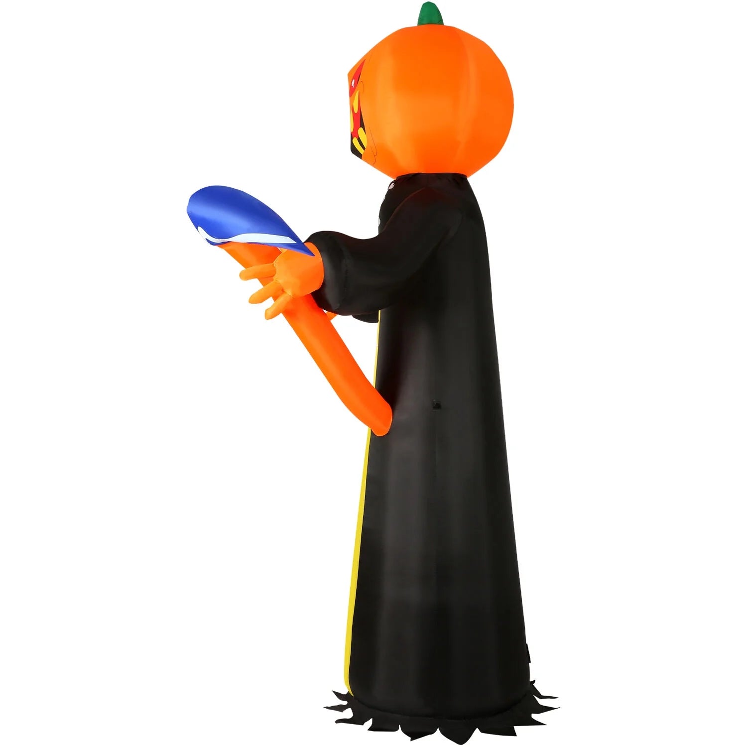 10-Ft. Inflatable Halloween Jack-O-Lantern Reaper LED Lights | Festive Holiday Blow-Up Decorations | Blower, Ropes, and Stakes Included | HIJOL102-LA