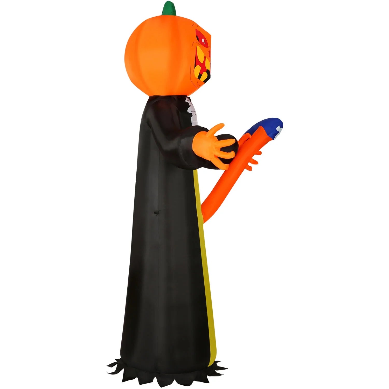 10-Ft. Inflatable Halloween Jack-O-Lantern Reaper LED Lights | Festive Holiday Blow-Up Decorations | Blower, Ropes, and Stakes Included | HIJOL102-LA
