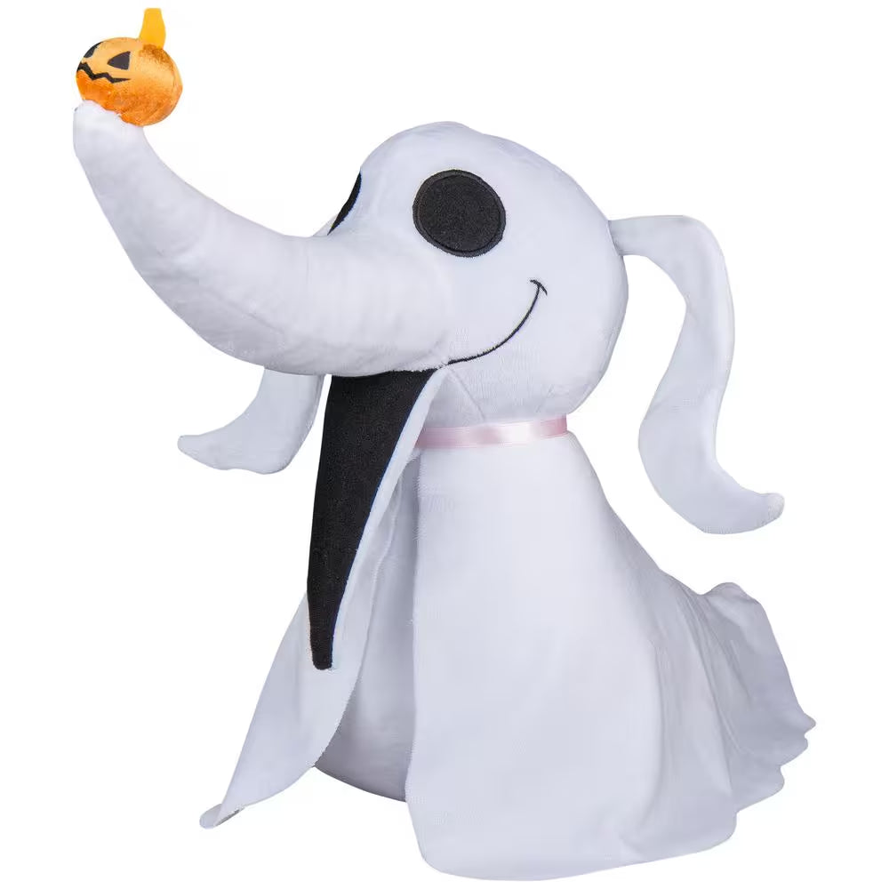 13In. Zero with Jack-O'-Lantern Nose Standing Halloween Greeter Sculpture