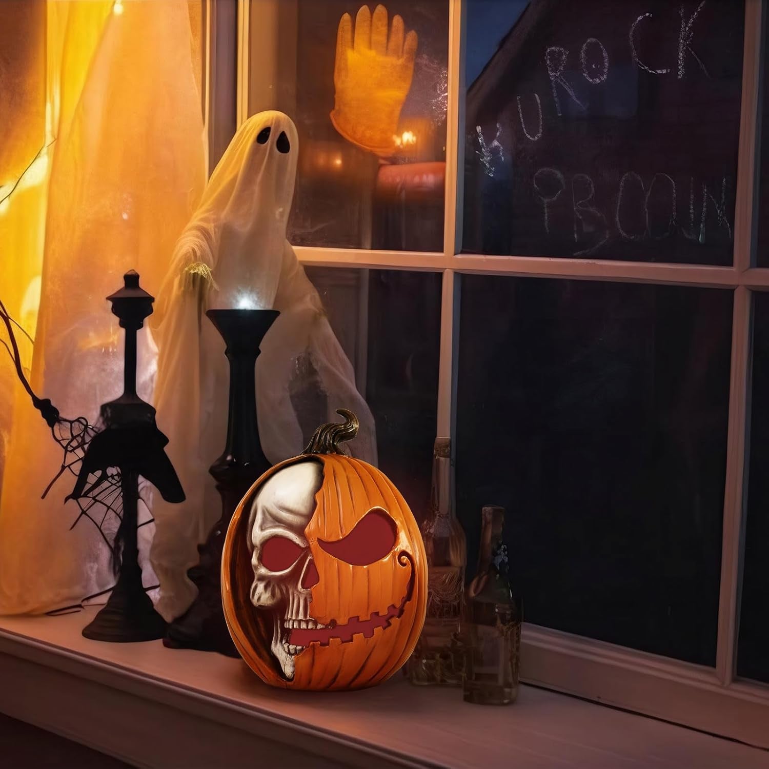 Light up Jack O Lantern Pumpkin, 11X8 Inch Halloween Decorations Outdoor,