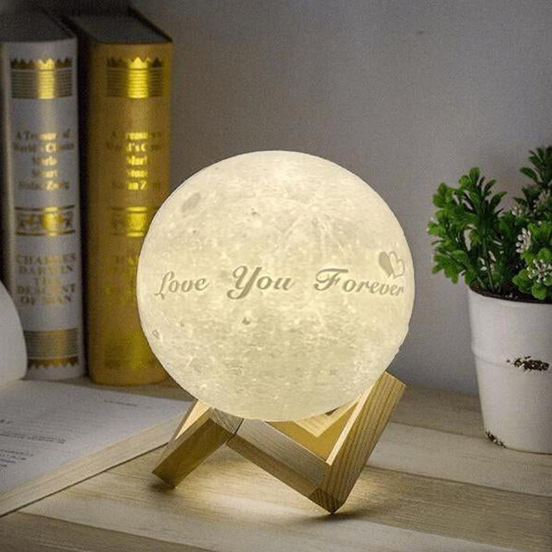 Custom Photo 3D Moon Lamp, Memory Gift for Family, Friends, Couples