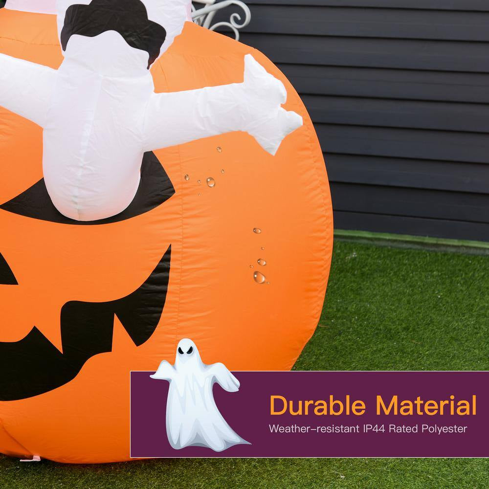 6 Ft. LED Jack-O-Lantern with Ghosts Halloween Inflatable