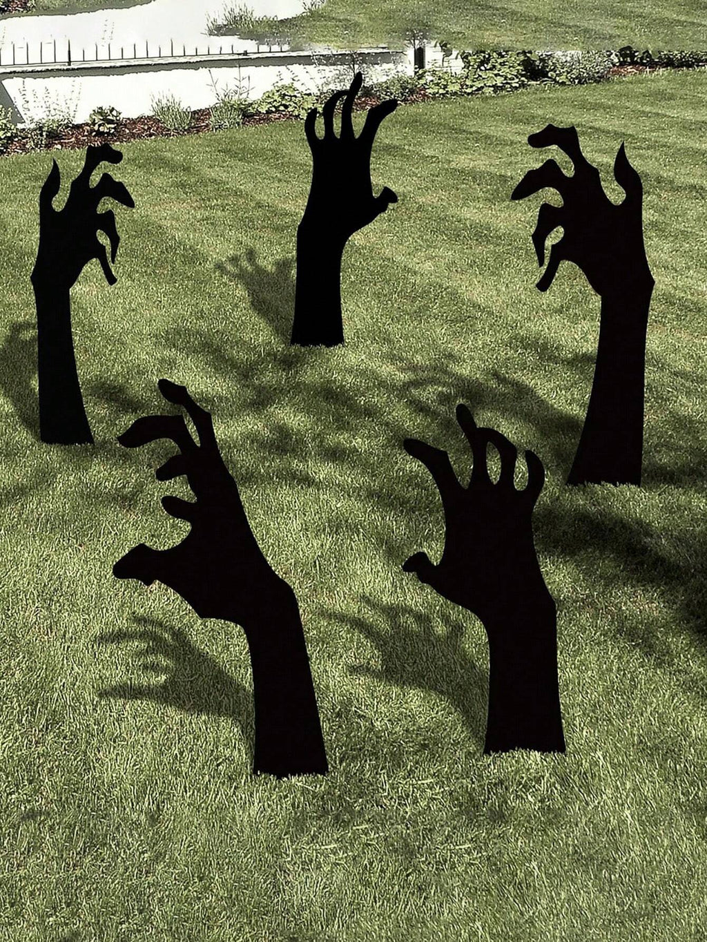 5PCS Scary Halloween Yard Decorations, Black Halloween Handmade Lawn Stakes, Suitable for Halloween Silhouette Yard Decorations, Halloween Sidewalk Signs, Outdoor Halloween Yard Decorations